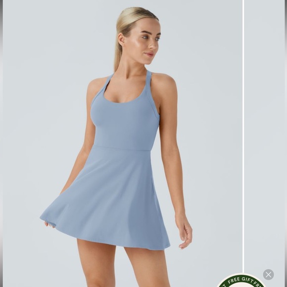 HALARA Light Gray Blue Athletic Dress - Picture 1 of 13